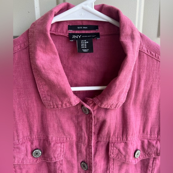 JNY Pink Linen Jacket – Size M – 100% Linen - Picture 2 of 7